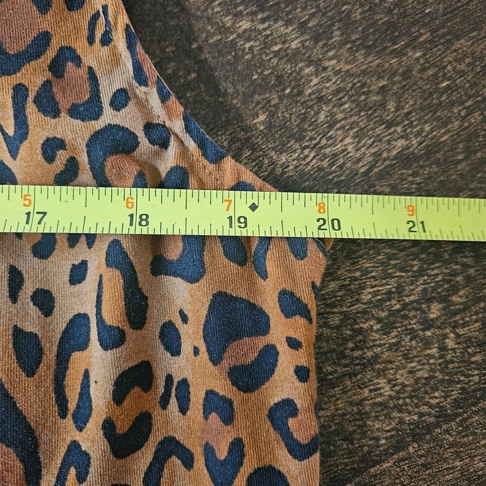 Ava & Viv Leopard Print Midi Dress - Plus Size 2XL - V-Neck A-Line with Slit - Picture 6 of 7